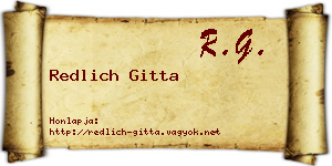 Redlich Gitta névjegykártya